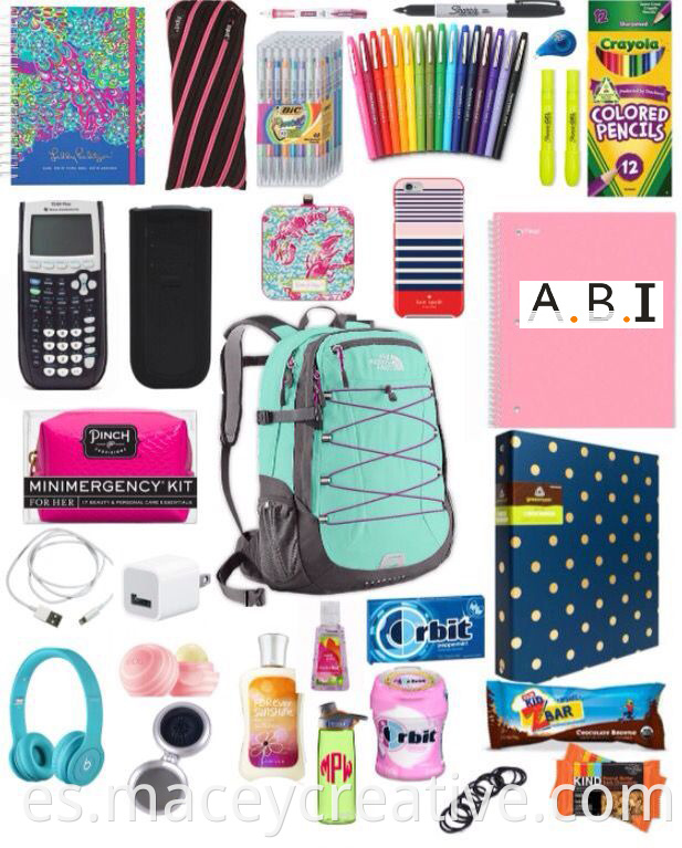 OEM Custom design fashion girl back to school bag stationery set